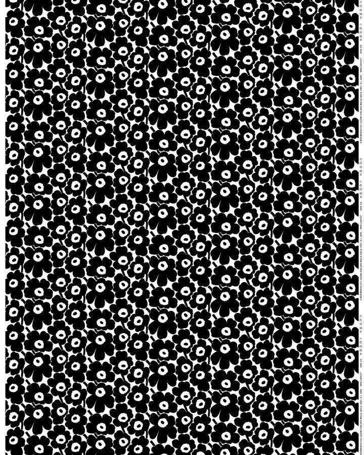 mini-unikko black cotton fabric