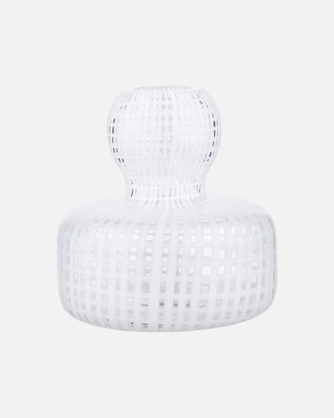 flower vase - clear/white filigree