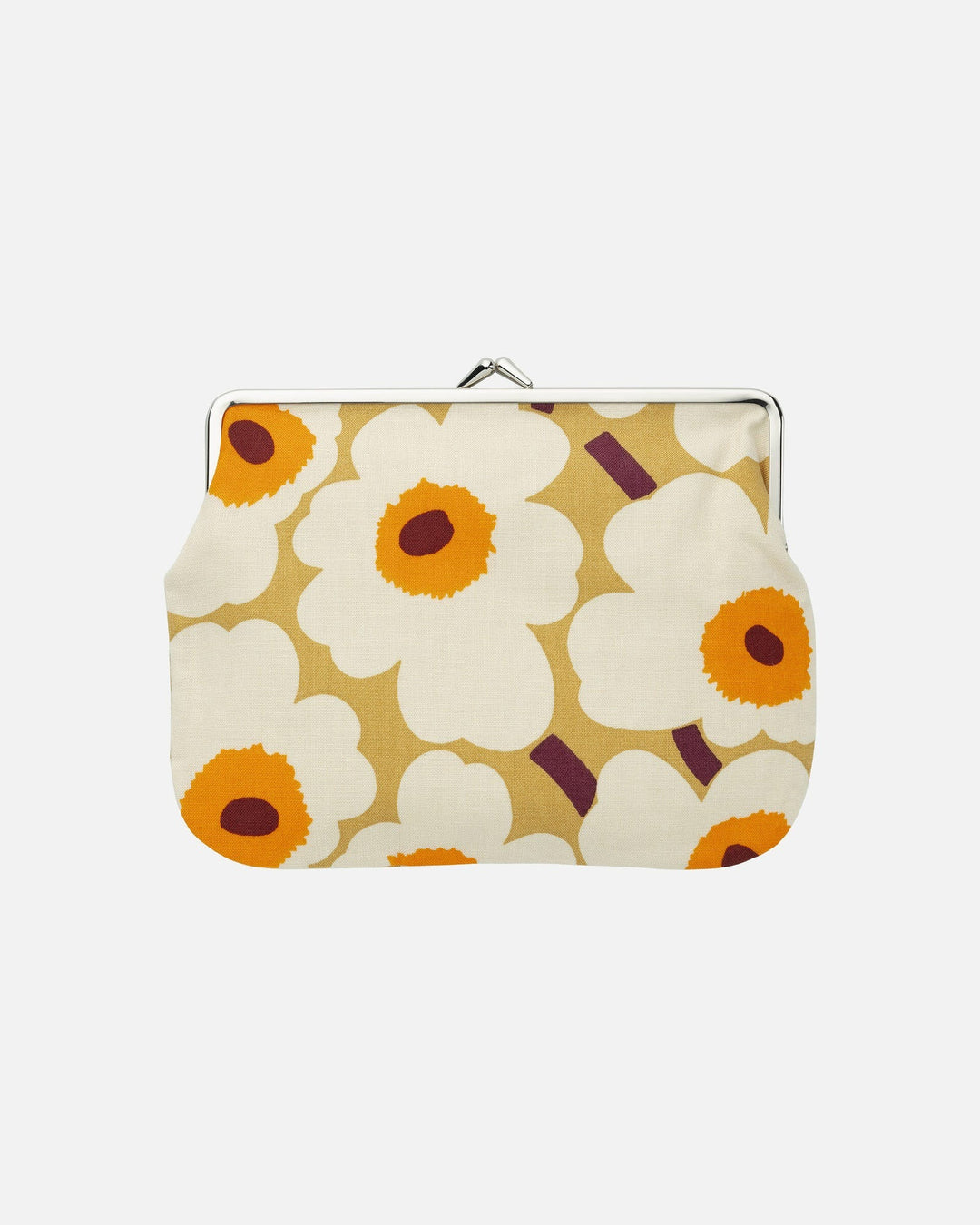 puolikas kukkaro unikko clip pouch - caramel/orange