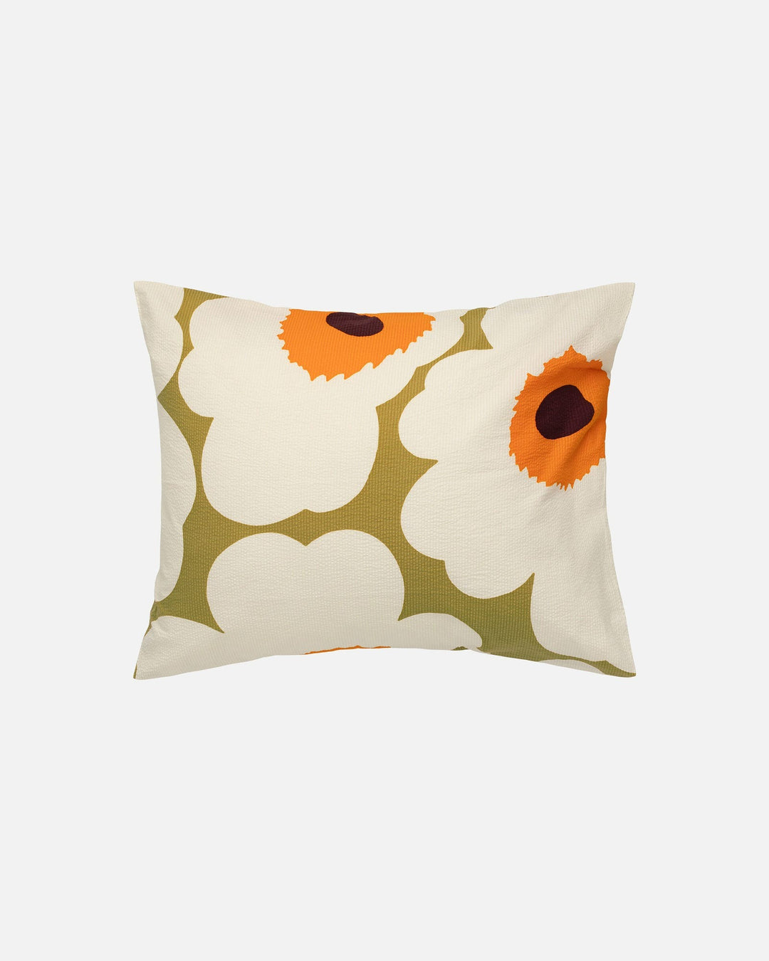 unikko seersucker pillowcase - caramel/orange