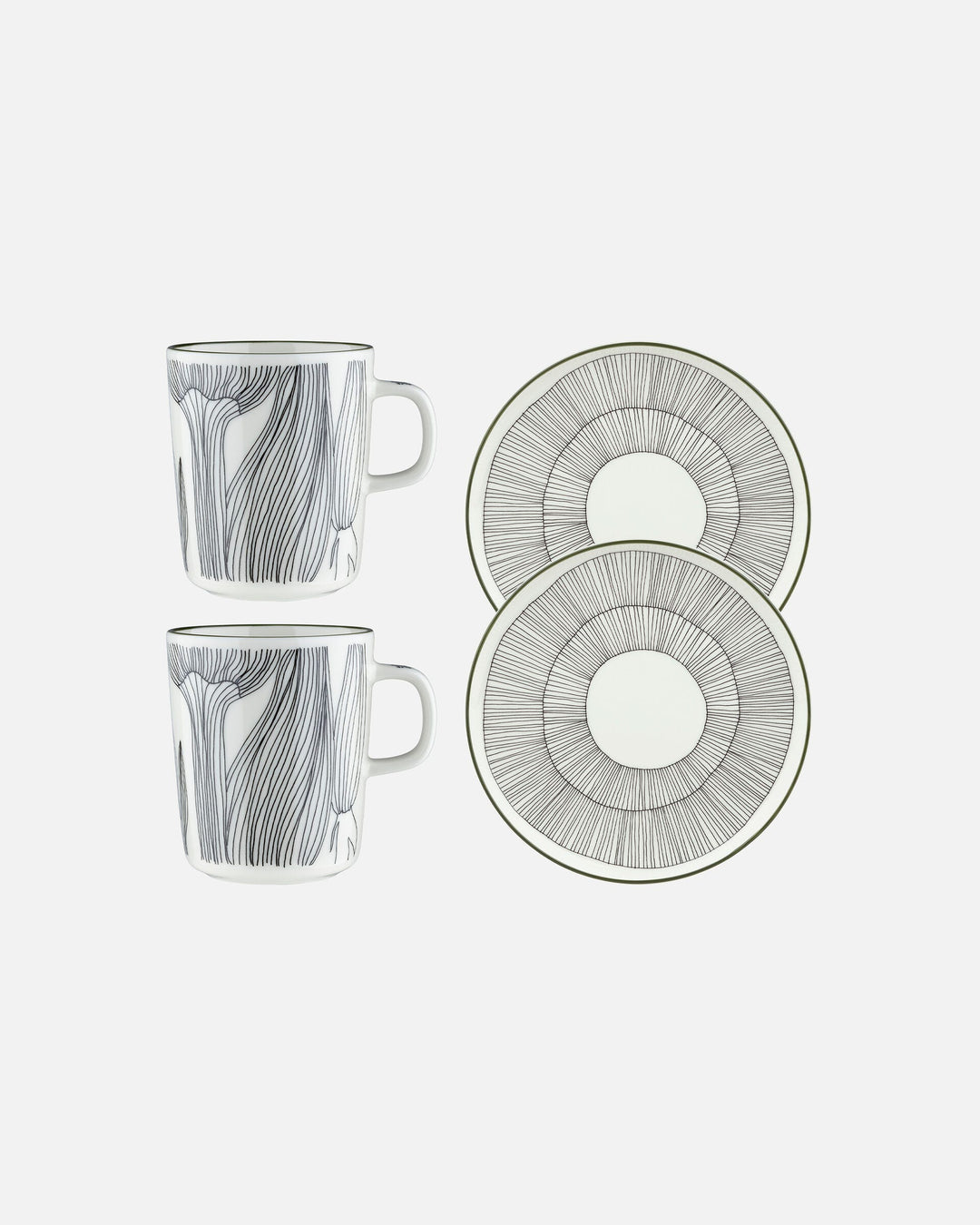 kukat breakfast set - 2 mugs, 2 plates