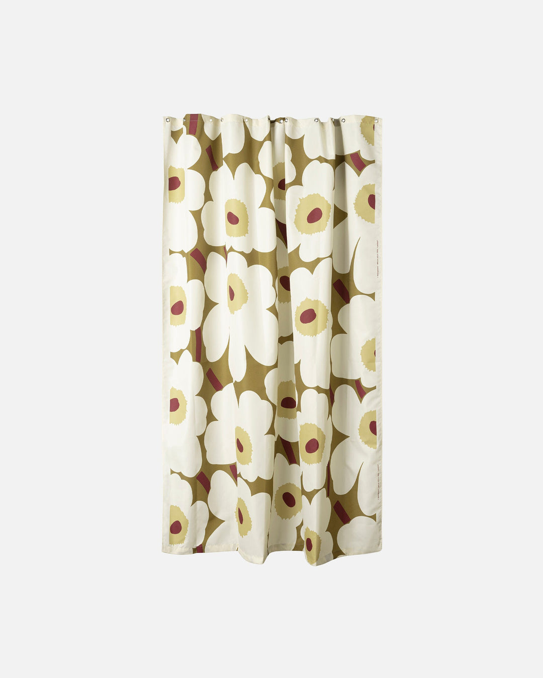 unikko shower curtain - green umber/cream