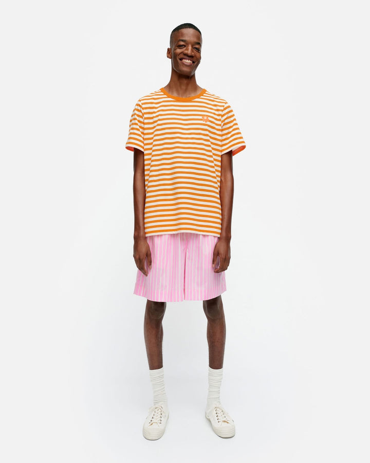 kioski tasaraita relaxed short sleeve t-shirt - orange