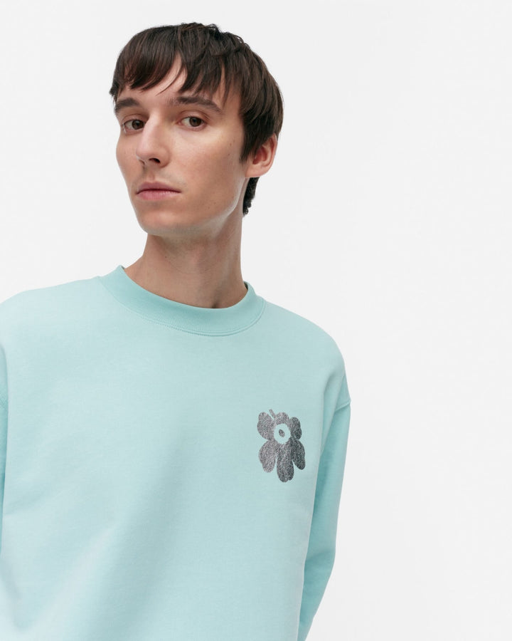 kioski loisto unikko sweatshirt - turquoise