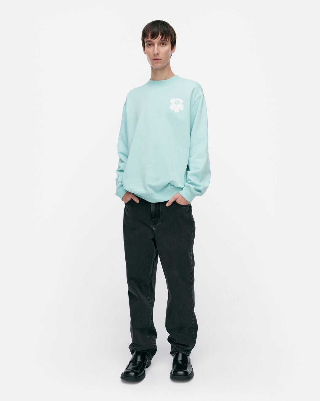 kioski loisto unikko sweatshirt - turquoise