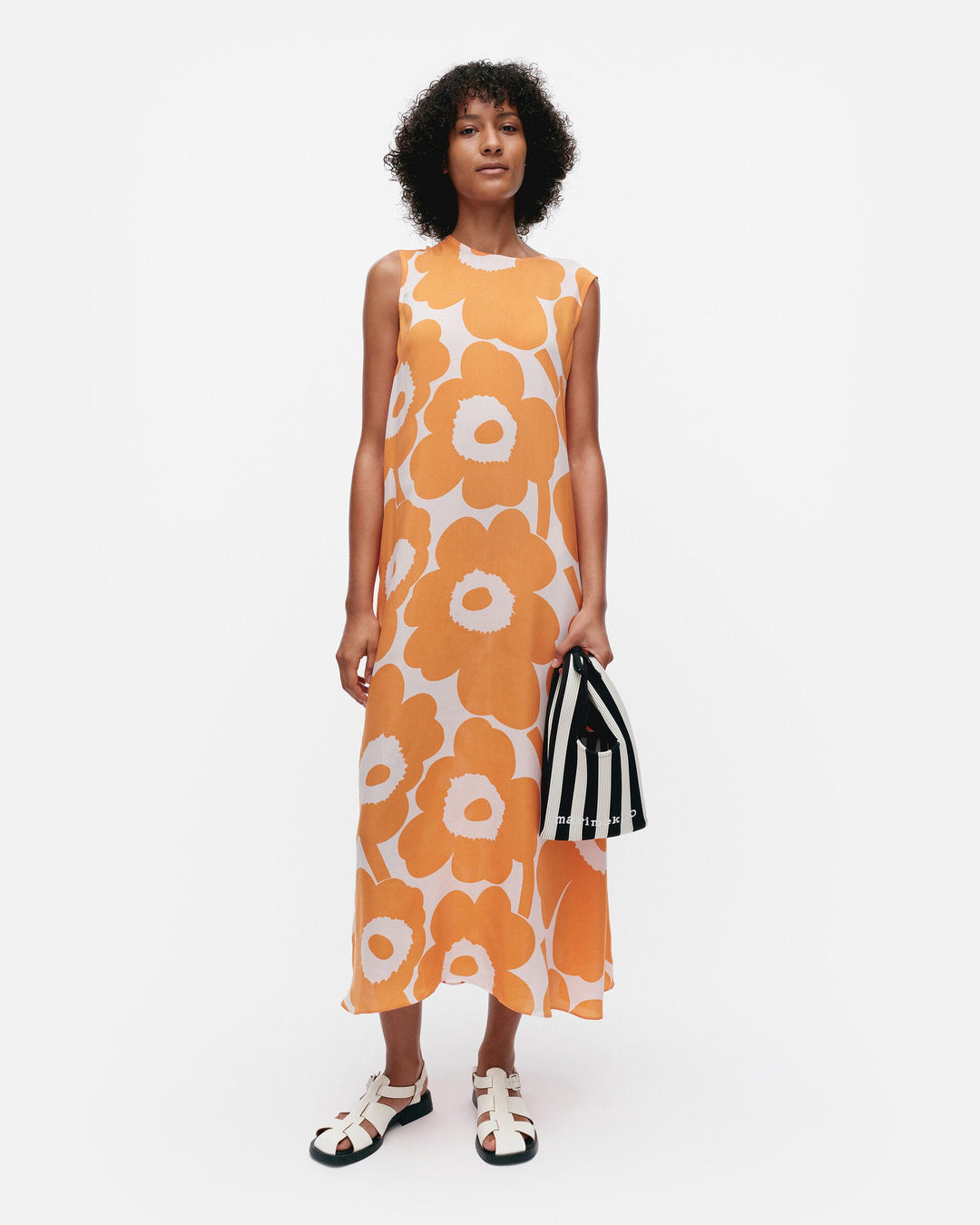 migot unikko cupro dress - orange