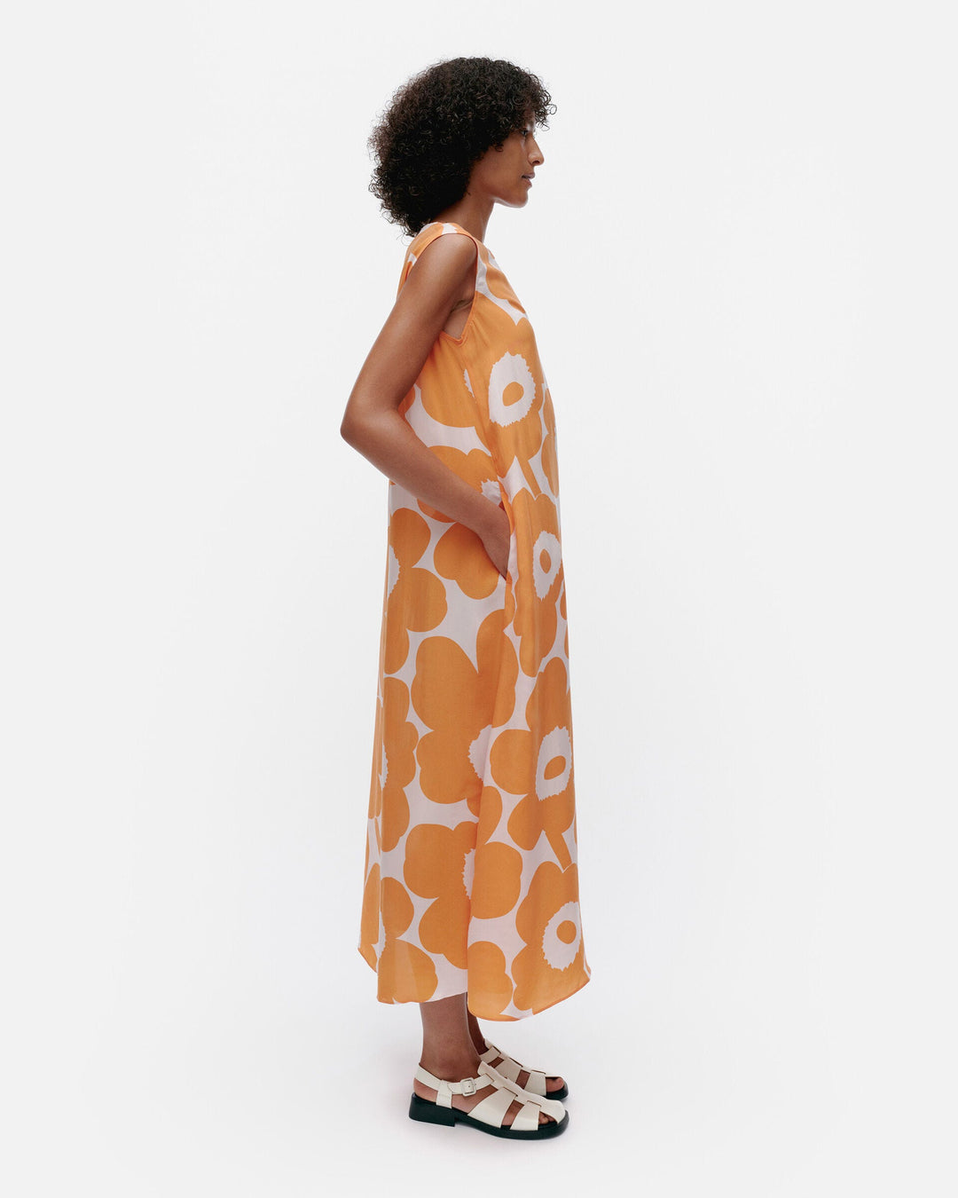 migot unikko cupro dress - orange