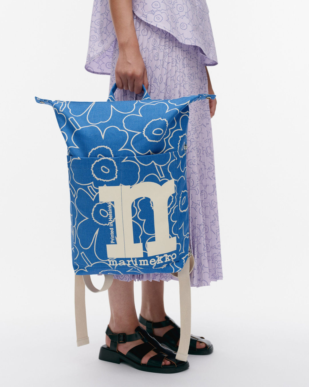 mono piirto unikko backpack - blue