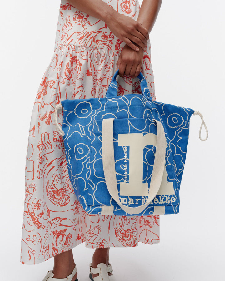 mono city piirto unikko tote bag - blue