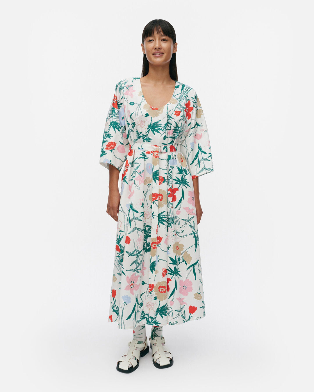 hymy perenna cotton twill dress - white