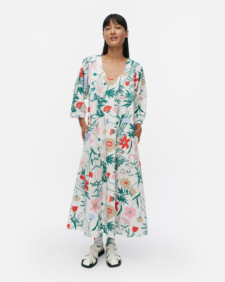 hymy perenna cotton twill dress - white