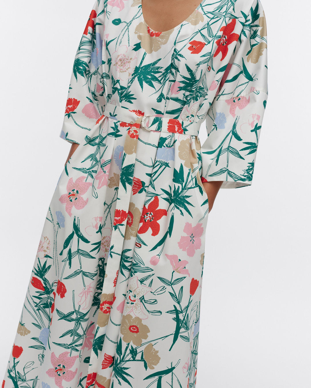hymy perenna cotton twill dress - white