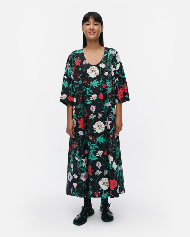 hymy perenna cotton twill dress - black