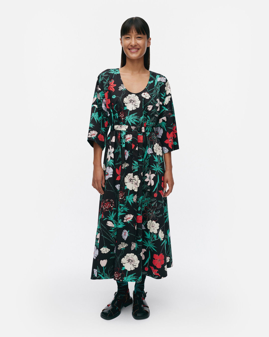 hymy perenna cotton twill dress - black