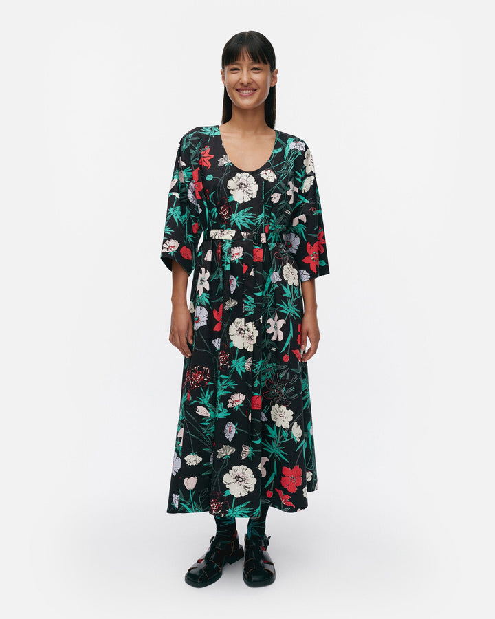 hymy perenna cotton twill dress - black
