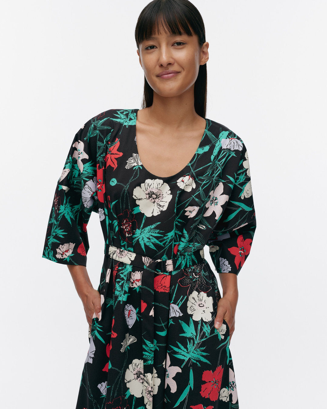 hymy perenna cotton twill dress - black