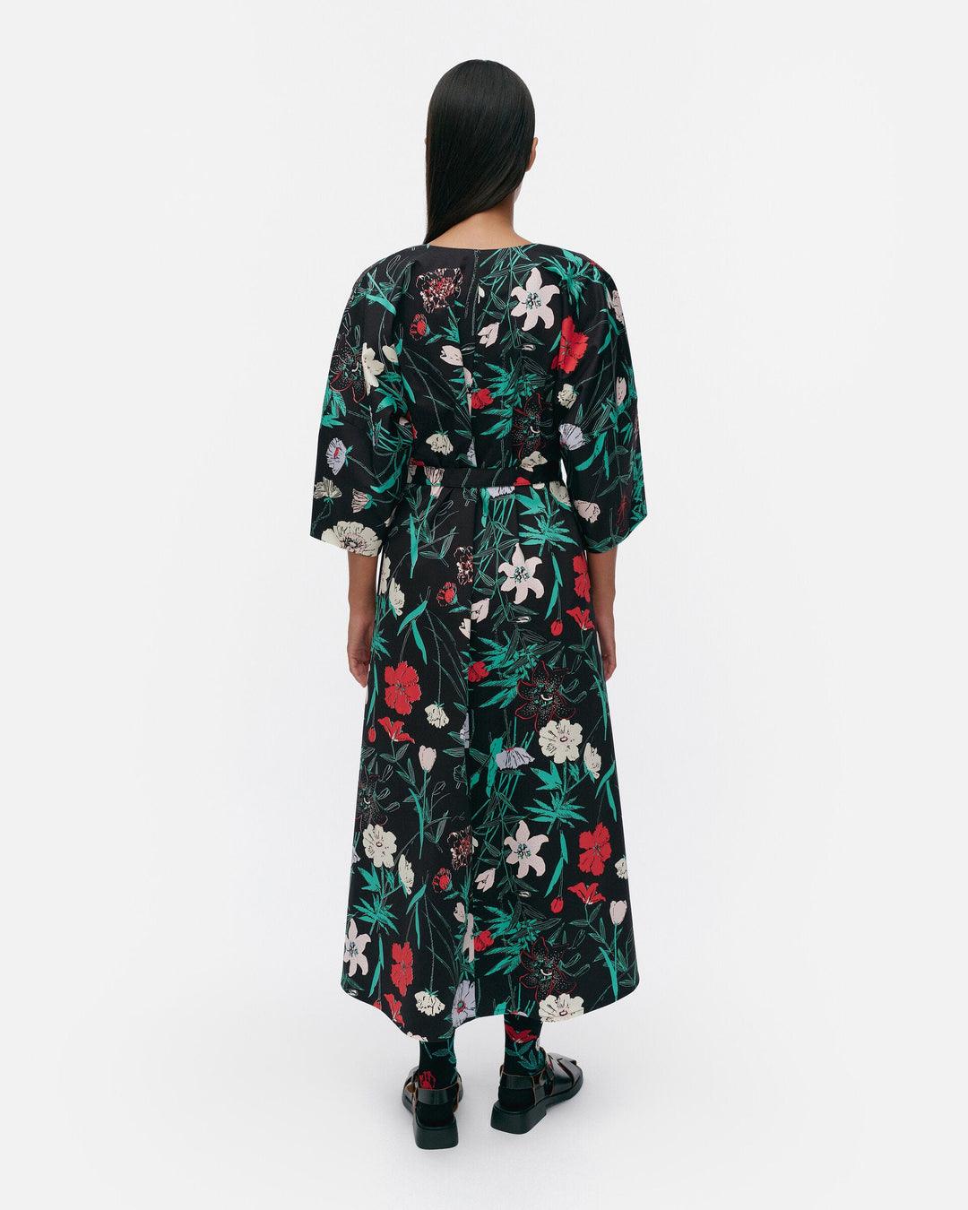 hymy perenna cotton twill dress - black