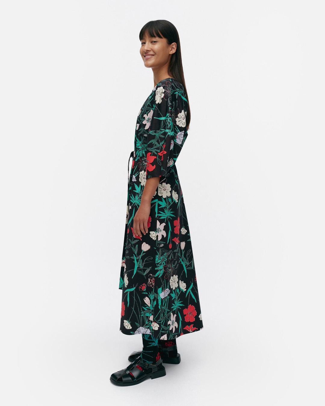 hymy perenna cotton twill dress - black
