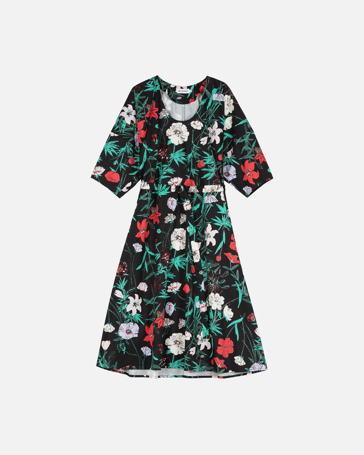 hymy perenna cotton twill dress - black