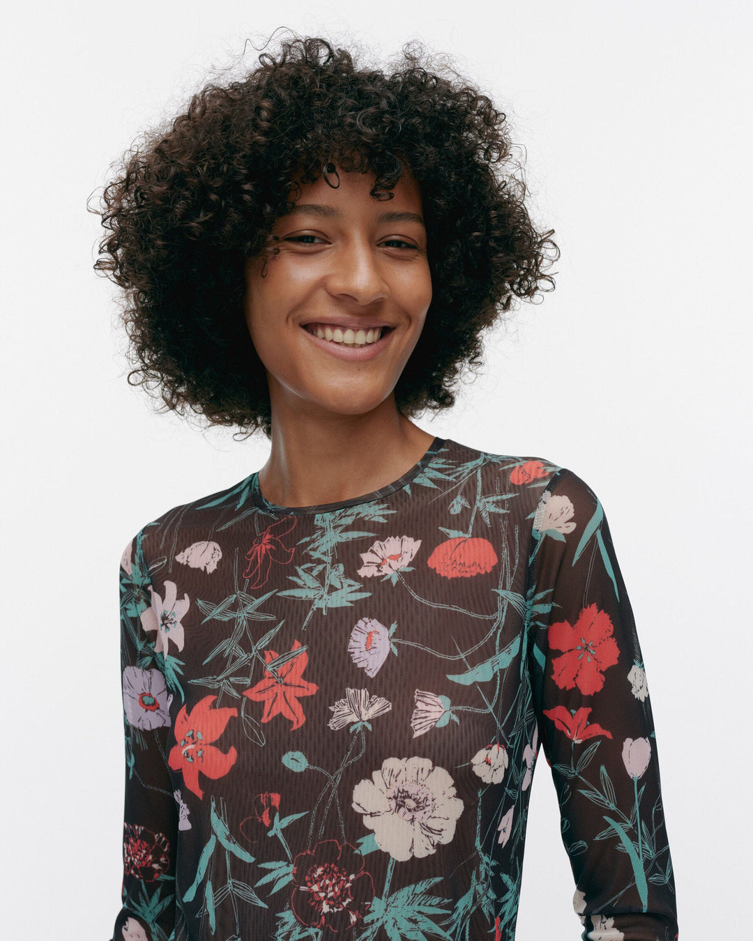 väritys perenna sheer mesh top - black