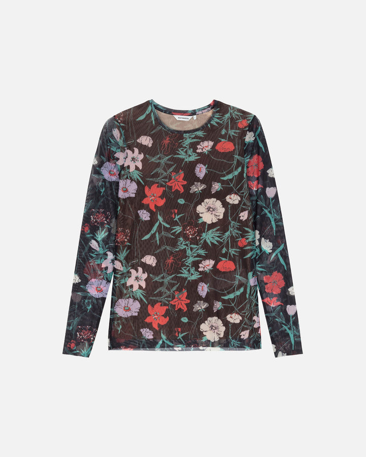 väritys perenna sheer mesh top - black