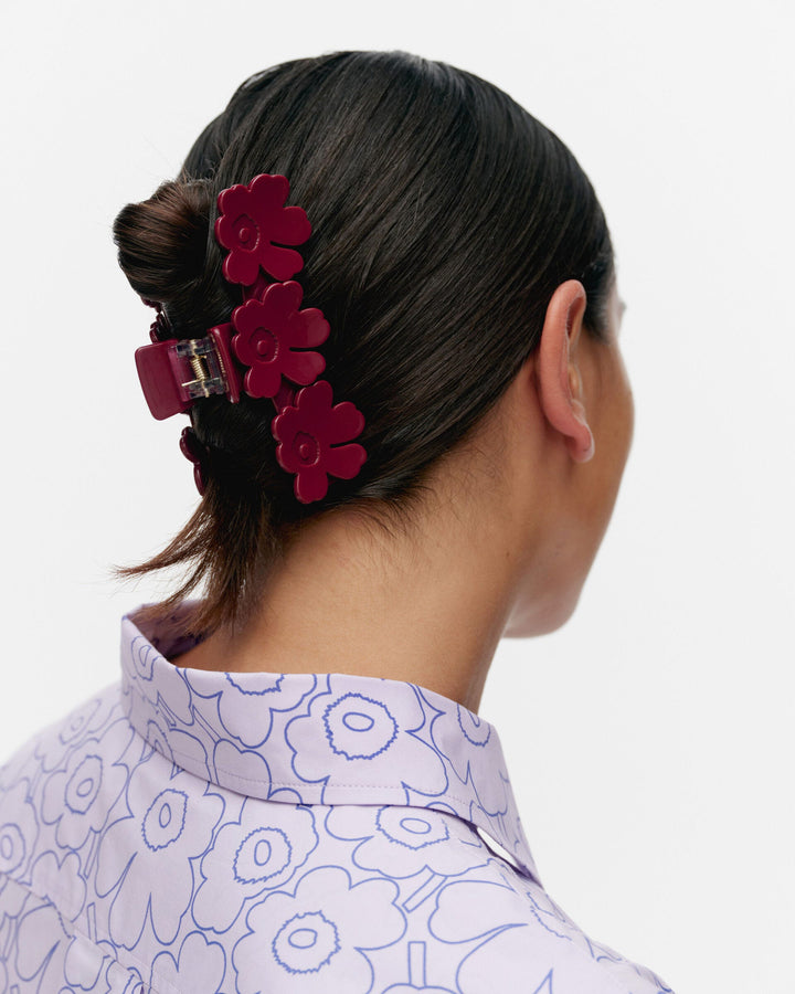 mini unikko hair claw clip - berry