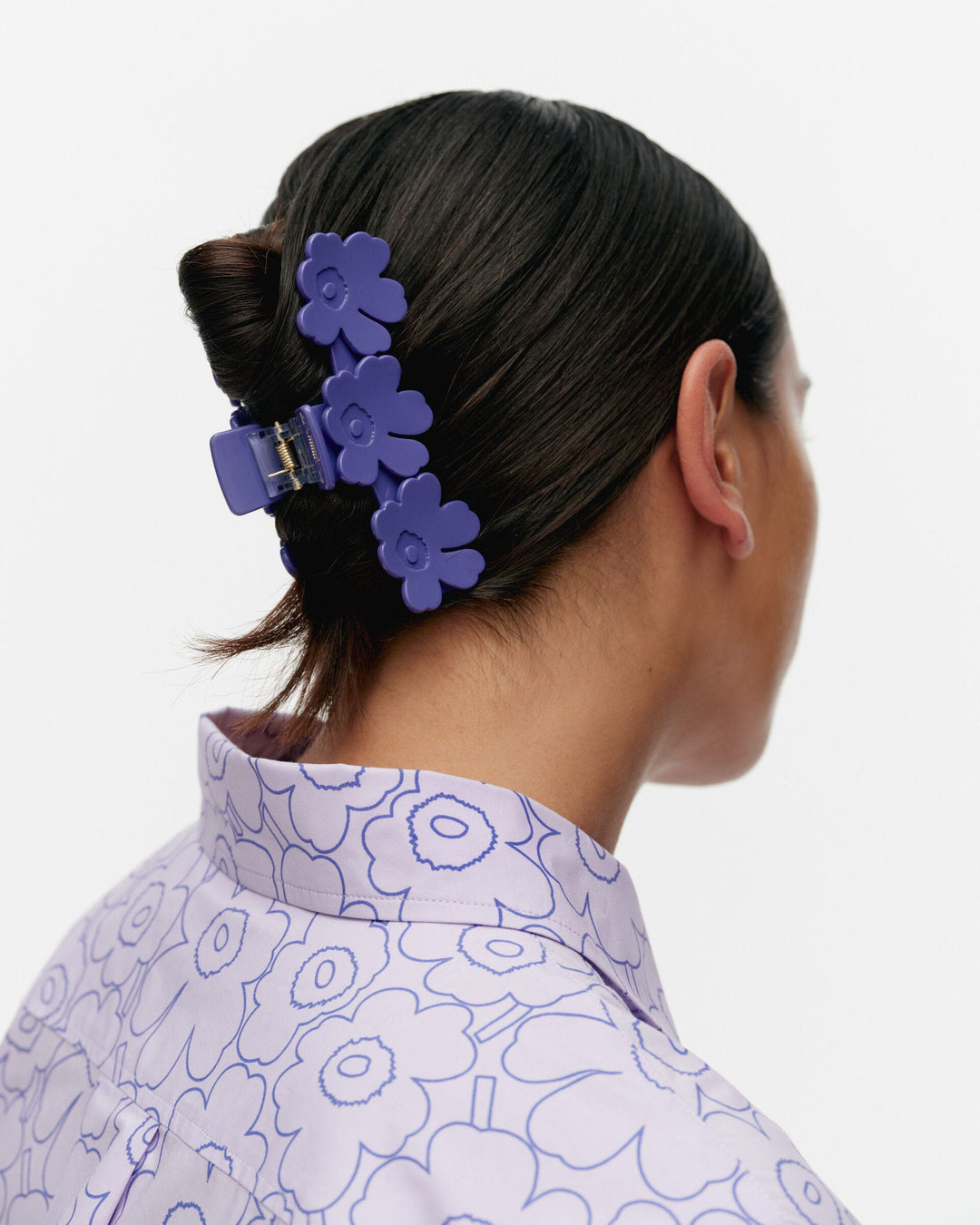 mini unikko hair claw clip - indigo