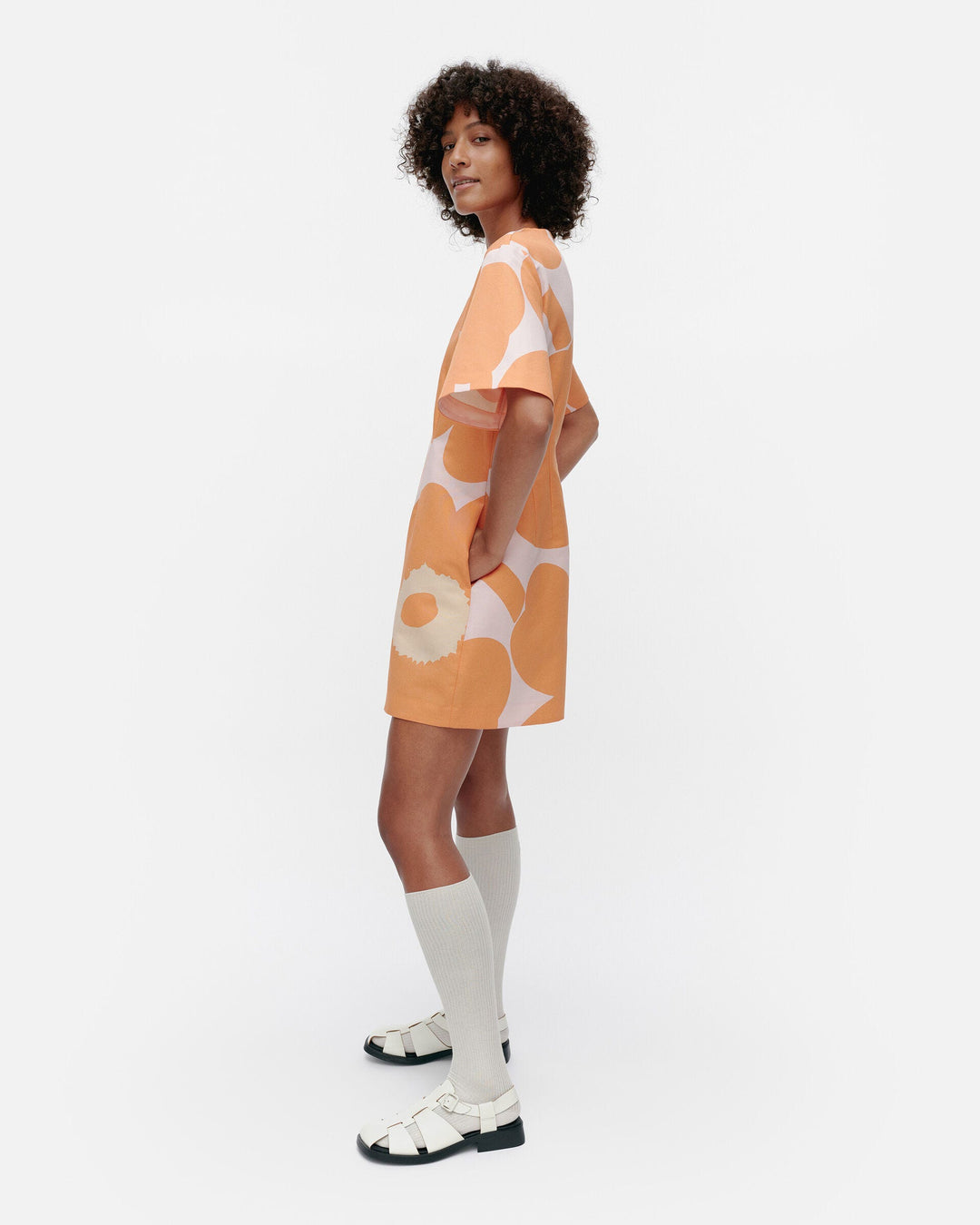 pehmeys unikko cotton linen blend dress