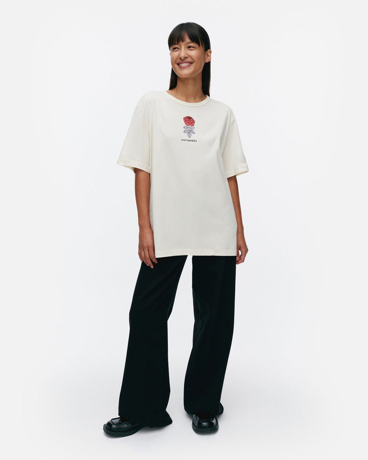kioski vihne vihkiruusu placement t-shirt - white