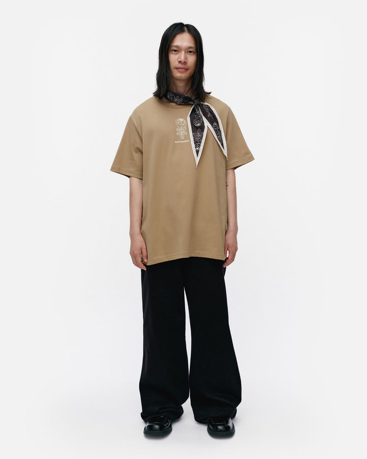 kioski vihne vihkiruusu placement t-shirt - tan