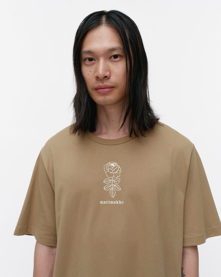 kioski vihne vihkiruusu placement t-shirt - tan
