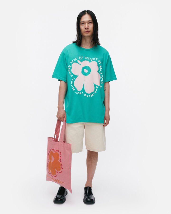 kioski vihne unikko placement t-shirt - teal