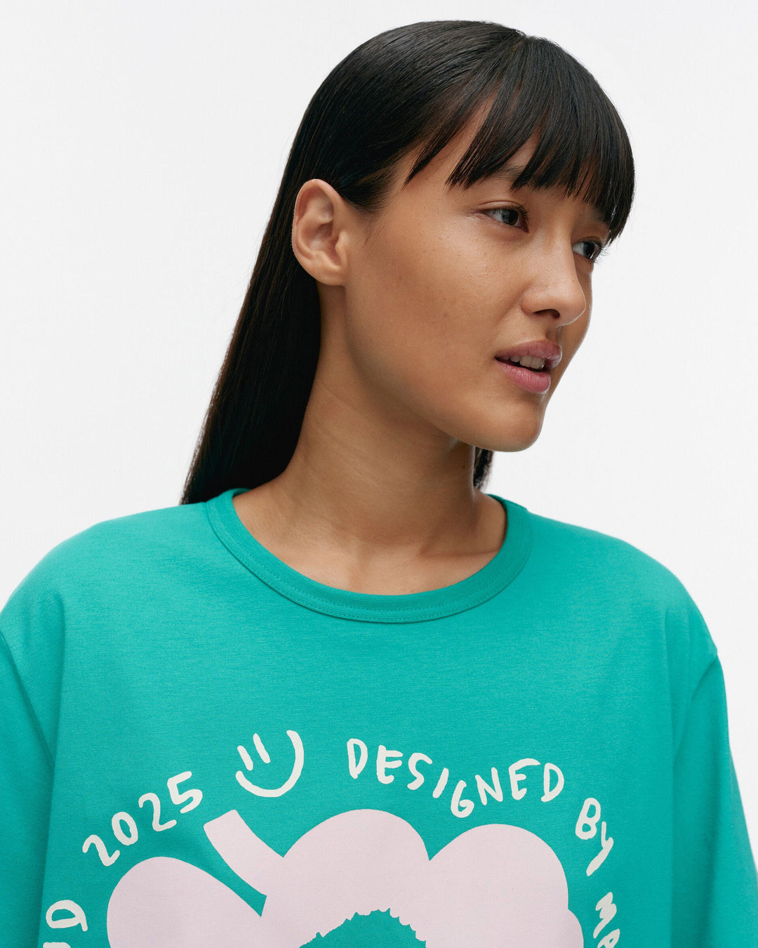 kioski vihne unikko placement t-shirt - teal