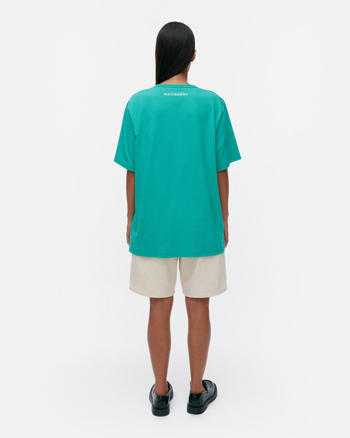 kioski vihne unikko placement t-shirt - teal