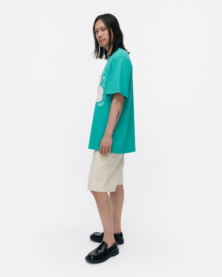 kioski vihne unikko placement t-shirt - teal