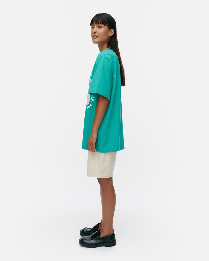 kioski vihne unikko placement t-shirt - teal