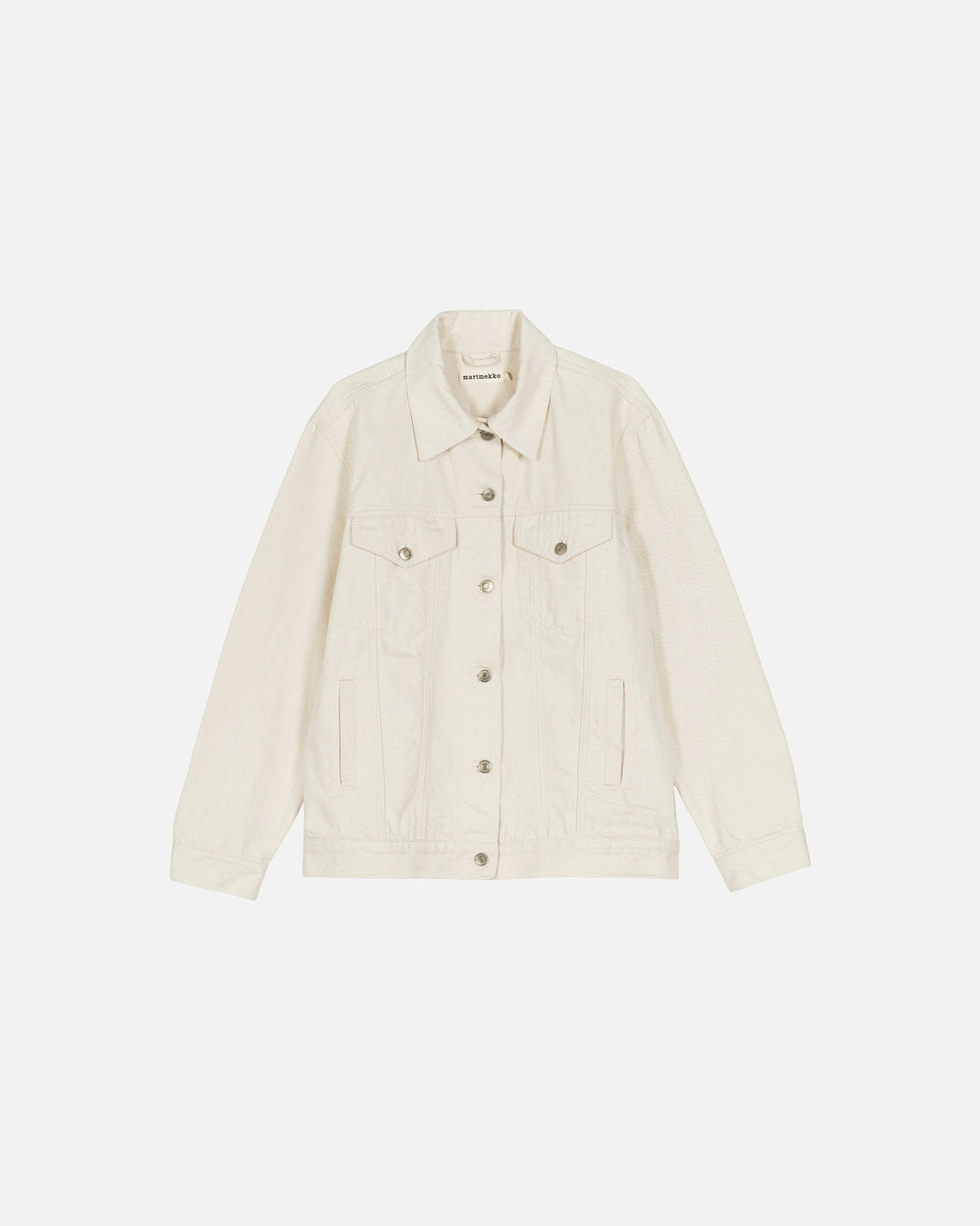maridenim murros unikko placement denim jacket - white