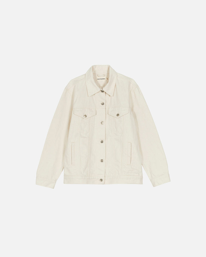 maridenim murros unikko placement denim jacket - white