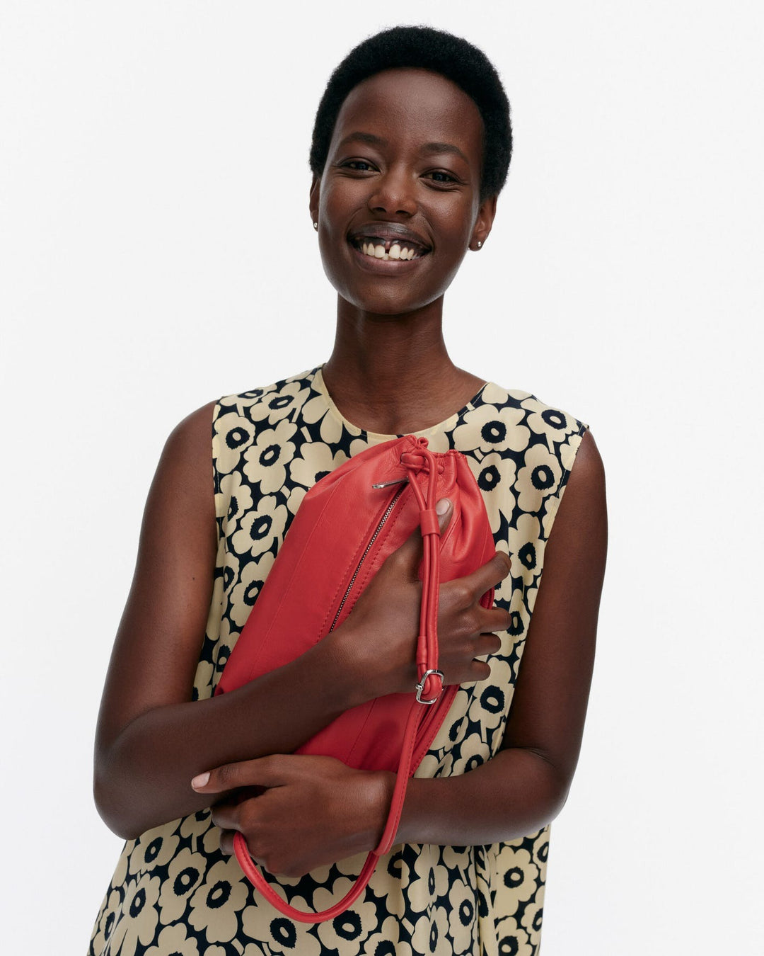 karla leather bag - red