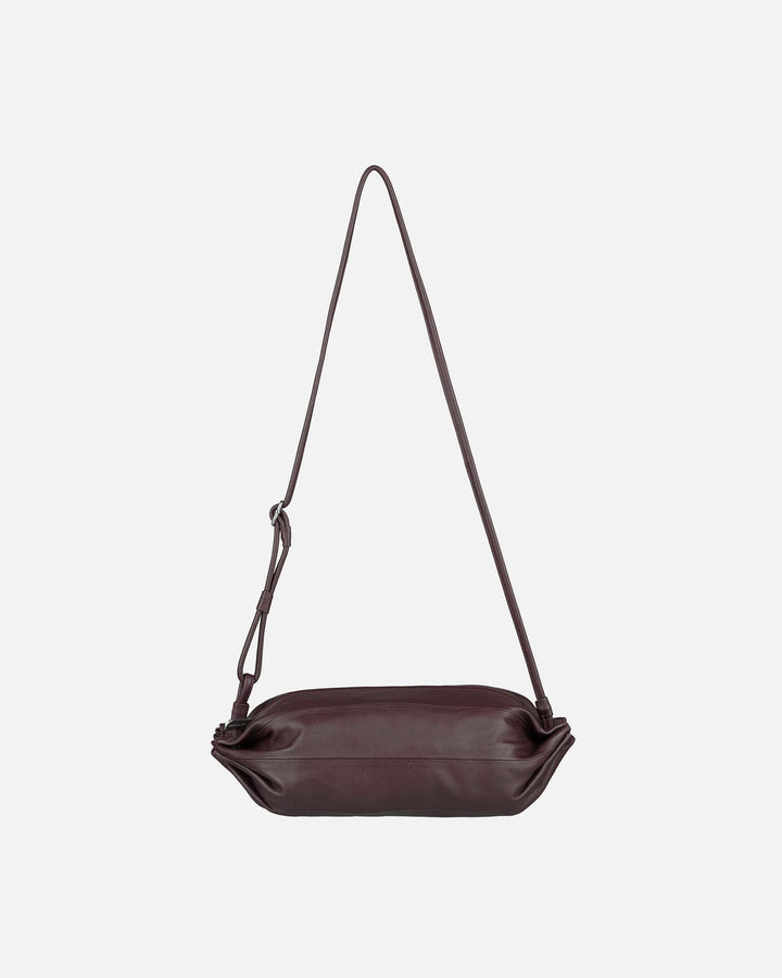karla leather bag - raisin