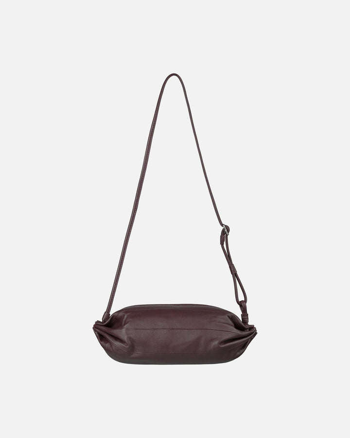karla leather bag - raisin