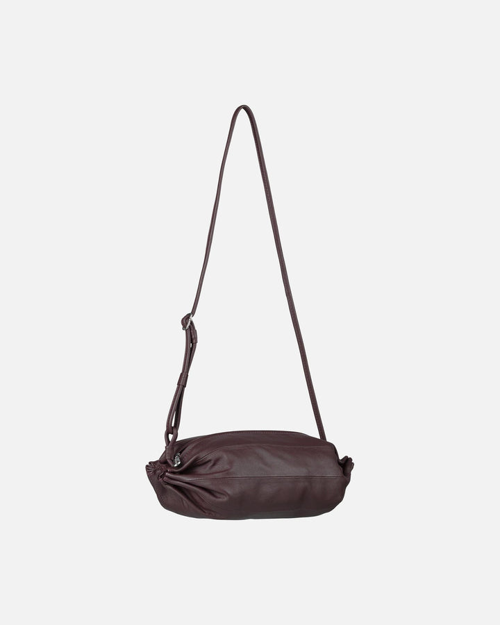 karla leather bag - raisin