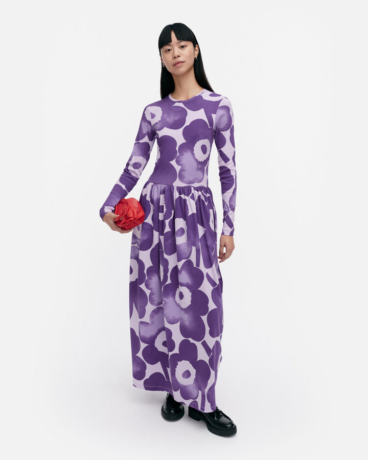 kukkaset akvarelli unikko jersey dress