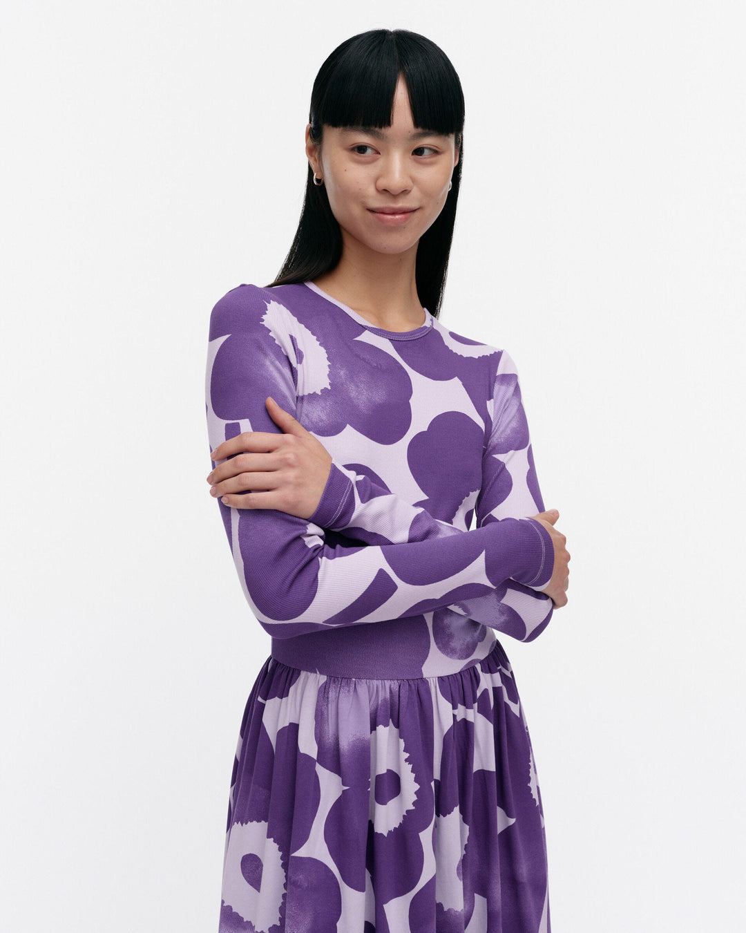 kukkaset akvarelli unikko jersey dress