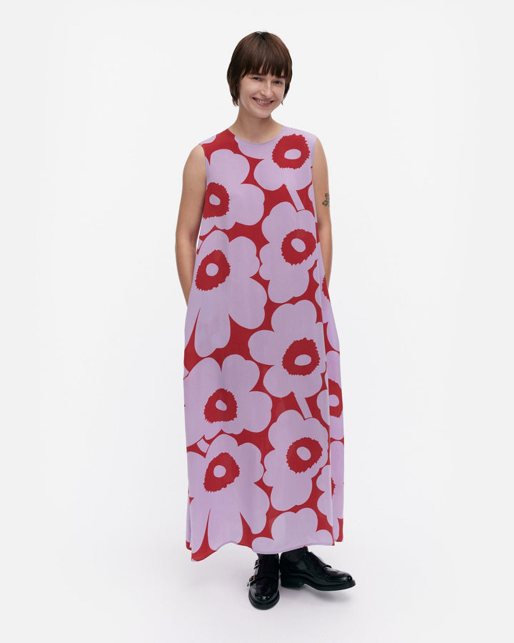 migot unikko cupro dress - purple/red