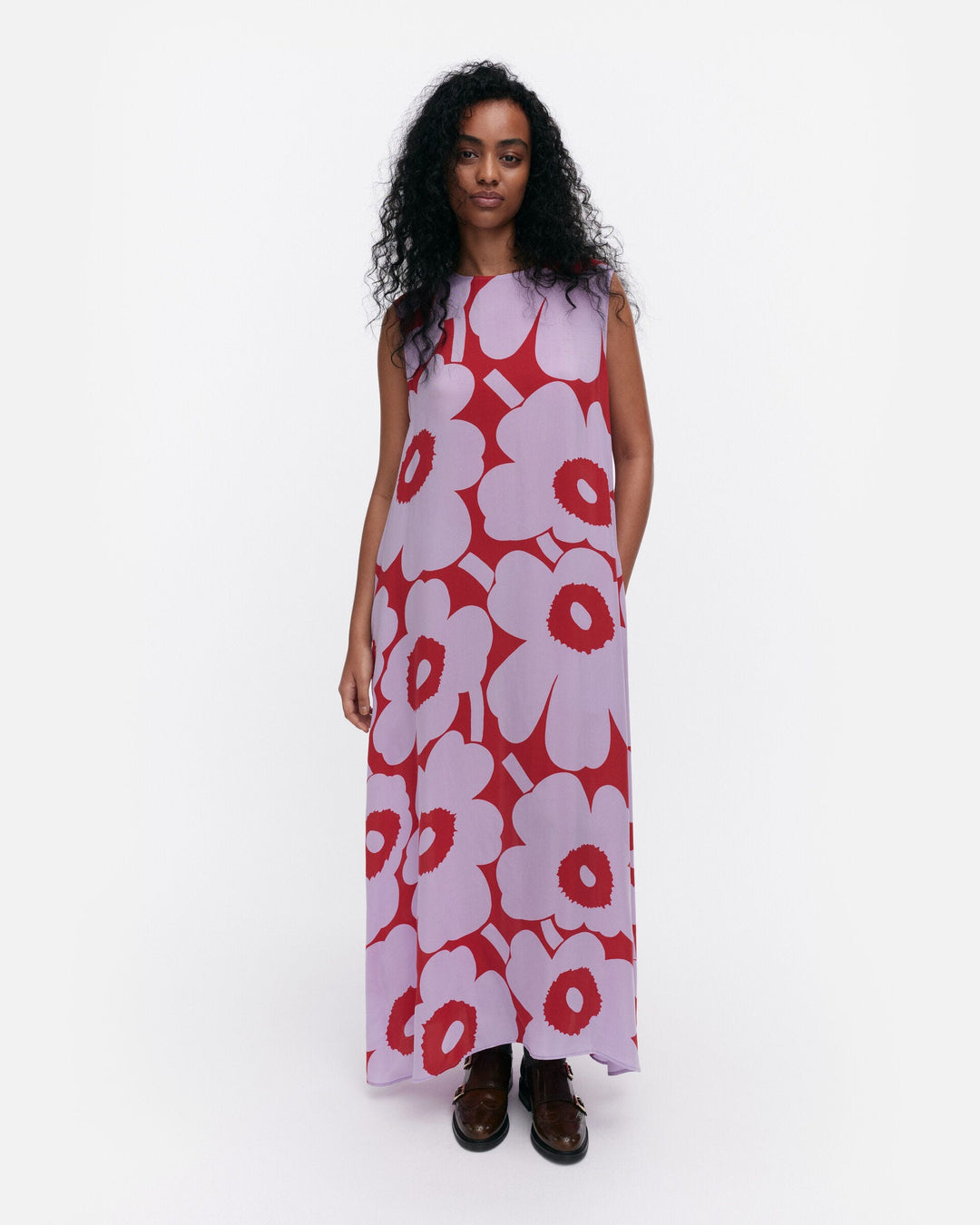 migot unikko cupro dress - purple/red