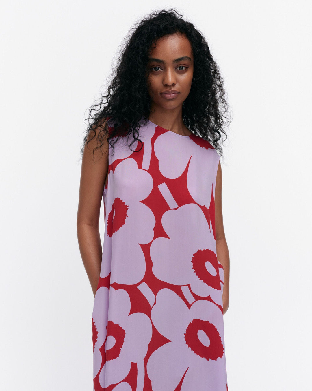 migot unikko cupro dress - purple/red