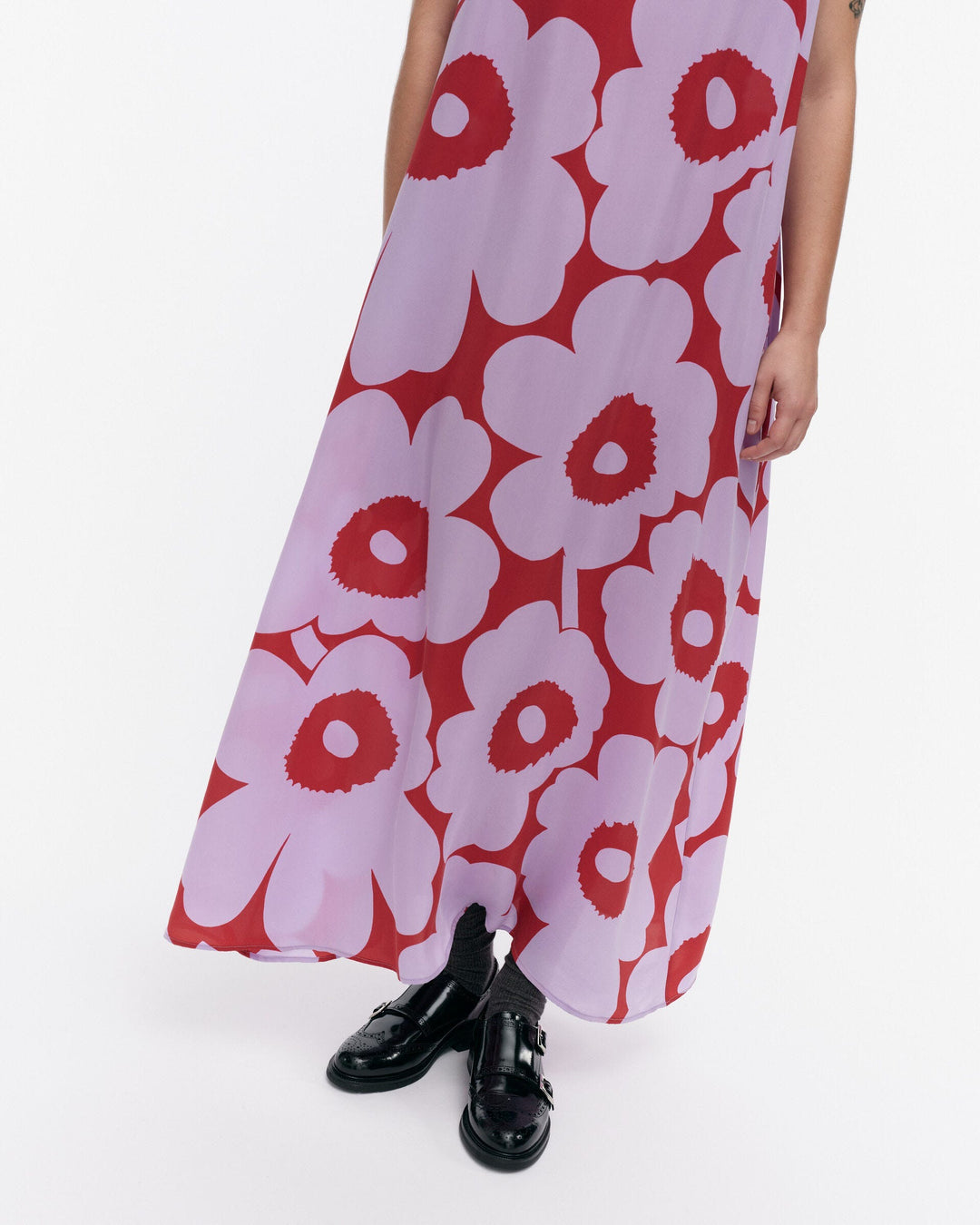 migot unikko cupro dress - purple/red