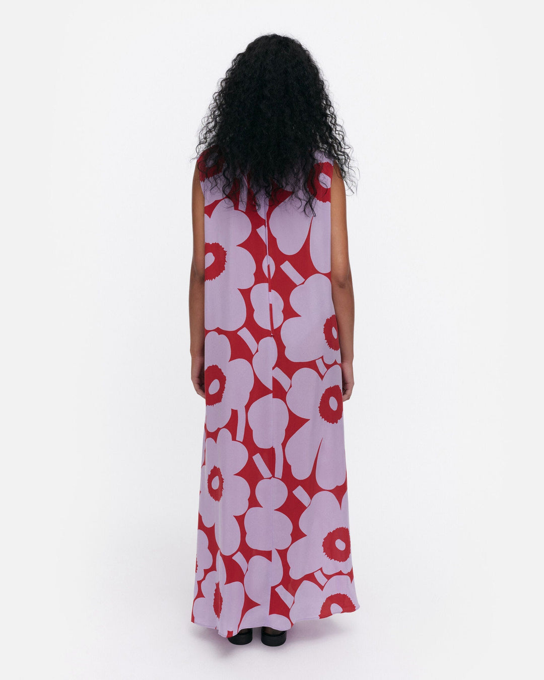 migot unikko cupro dress - purple/red