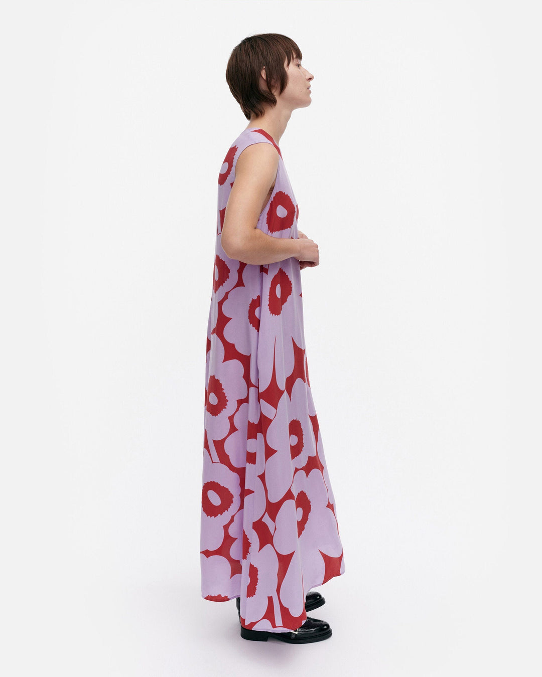 migot unikko cupro dress - purple/red